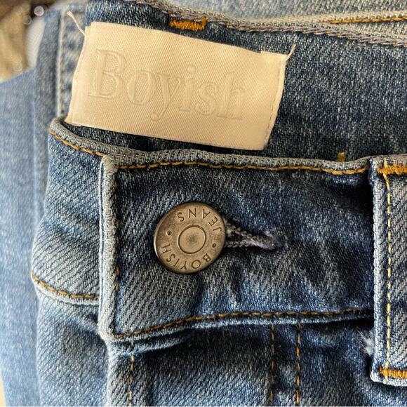 Boyish The Dempsey High-Rise Straight Jeans in Claire’s Knee Women’s Sz 24 - Picture 5 of 9